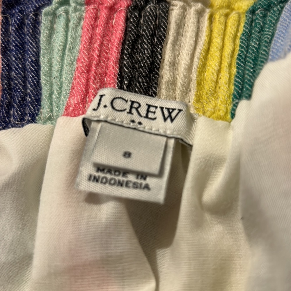 J. Crew Rainbow Stripe City Mini Sidewalk Linen Blend Skirt Size 8 - Picture 6 of 9
